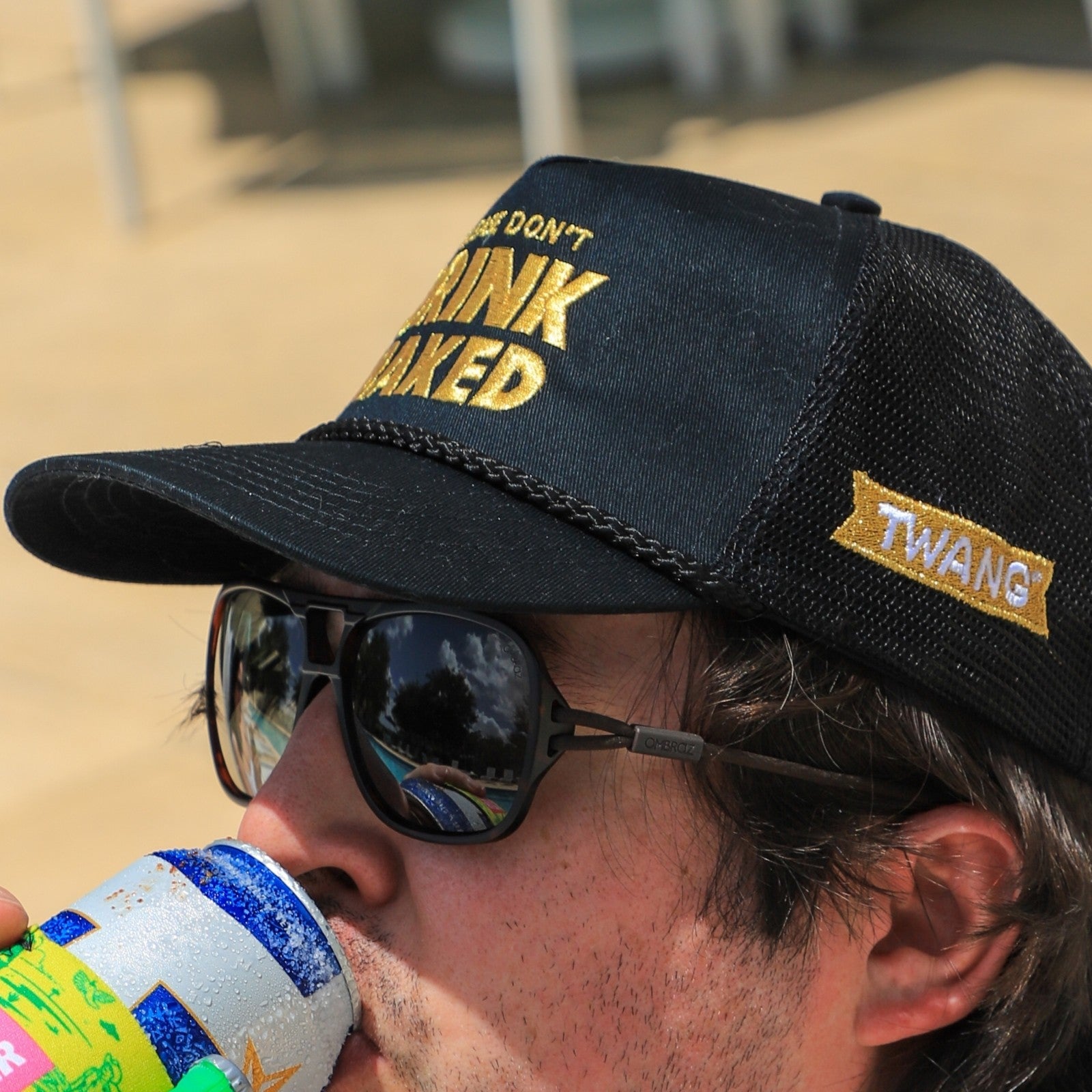 Twang Don't Drink Naked Trucker Hat Twang